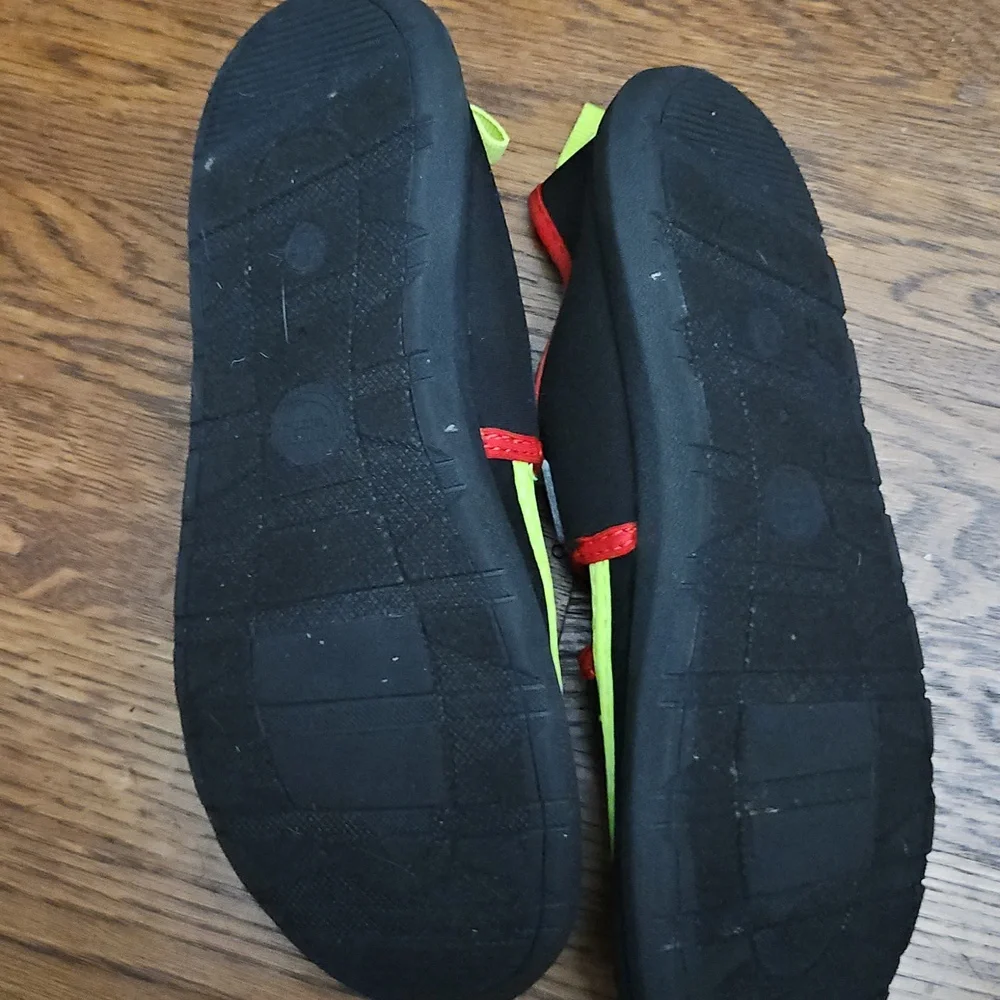 Wonder Nation Kids Black and Red Water Shoes with Neon Accents